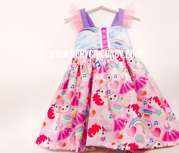 unicorn and rainbow dress