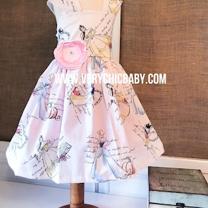Princess Dress, Snow White dress, Cinderella Dress, Belle Dress, Princess girls dress, Princess Birthday Outfit