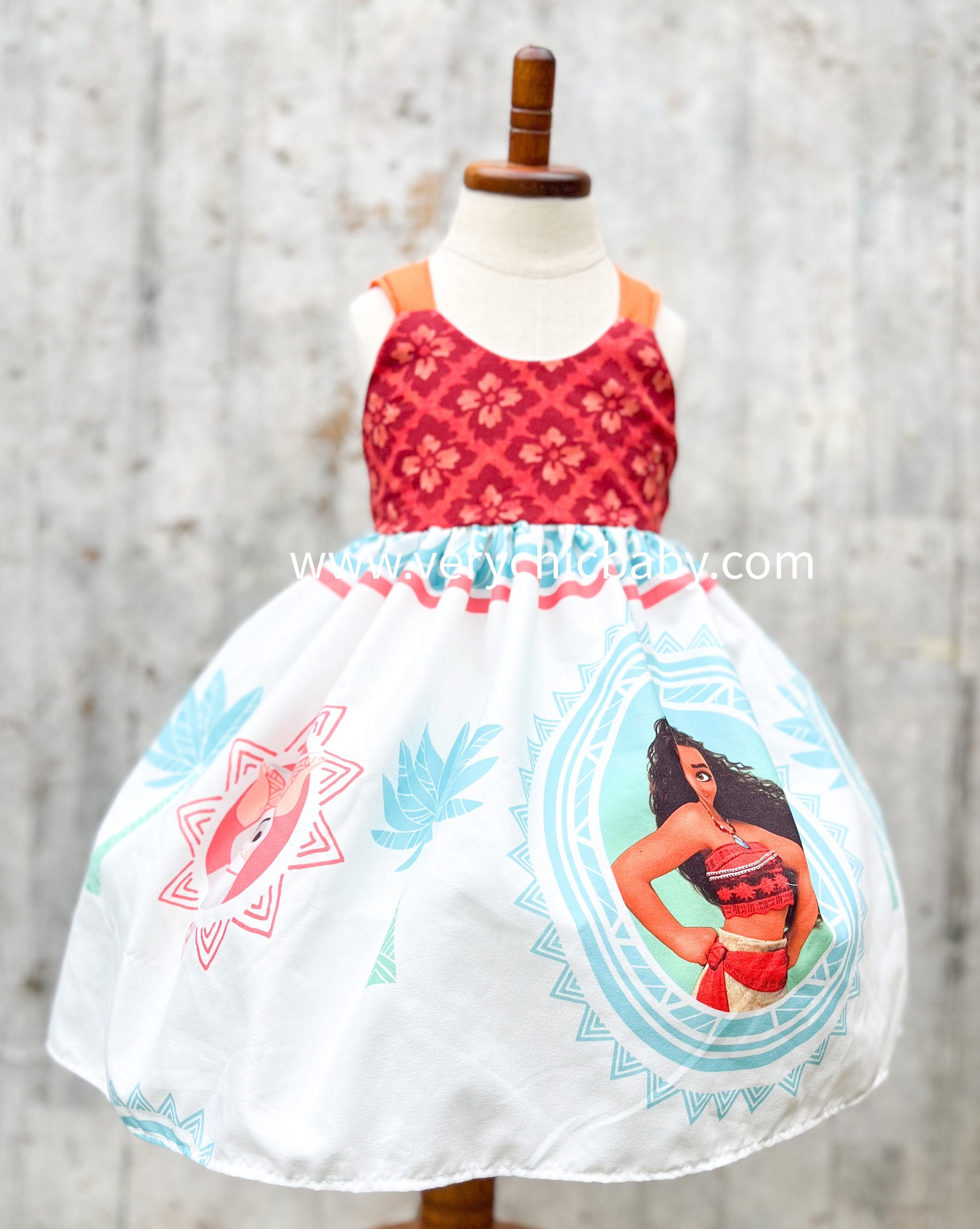 One Piece Summer Vaiana Baby Girl Dress Infant Birthday Party