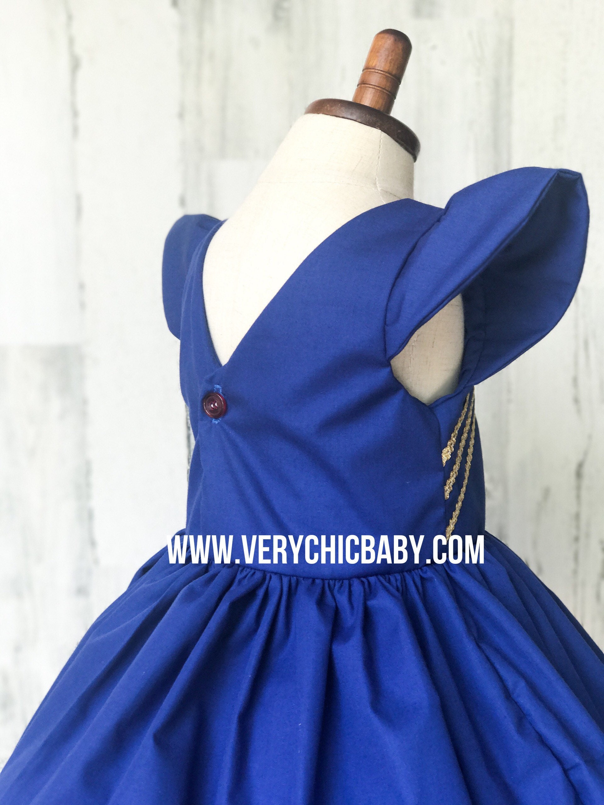Evie Inspired Dress for Girls, Descendants Inspired Boutique Dress, Royal Blue Twirl Dress, Birthday Outfit, Halloween Costume