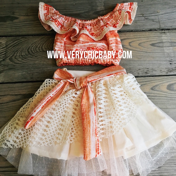 Conjunto Tutu da Moana - Roupa de Festa Personalizada