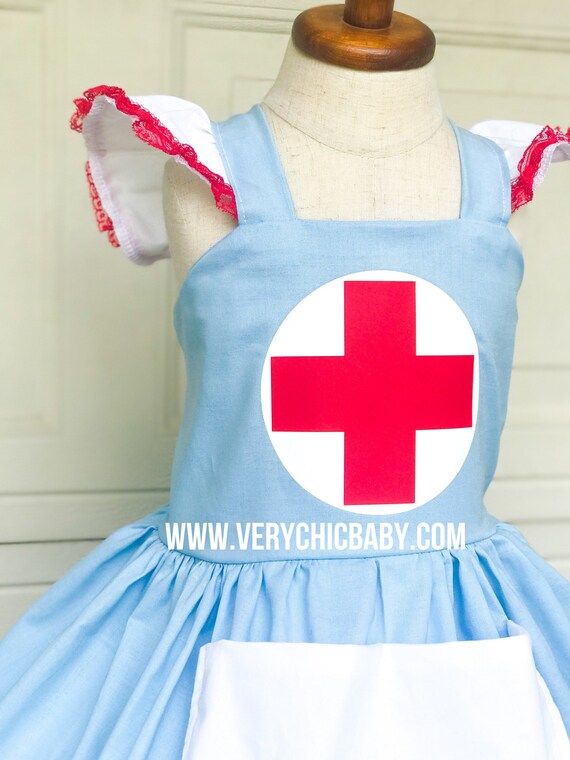 Nurse Costume Nurse Dress Girls Nurse Dress Girls Nurse Costume Nurse Birthday Outfit Custom RN LVN Dress