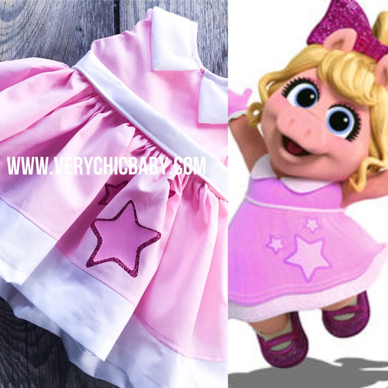 Miss Piggy Dress, Muppet Babies Dress, Piggy Costume, Miss Piggy Costume, Muppet Babies image 1