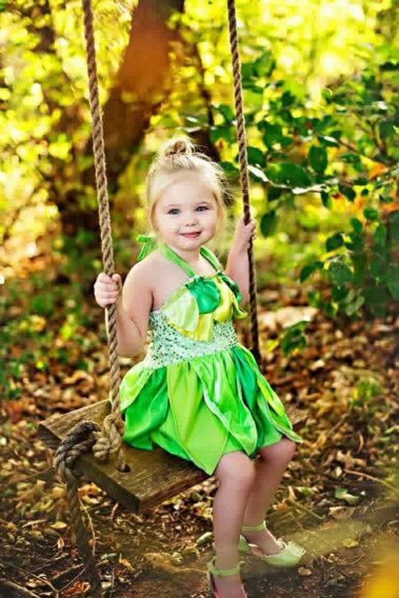 Tinkerbell Costume, Tinkerbell Dress, Tinkerbell Fairy Costume, Tinkerbell Halloween Costume Twirly Boutique Party Pageant peter pan image 3