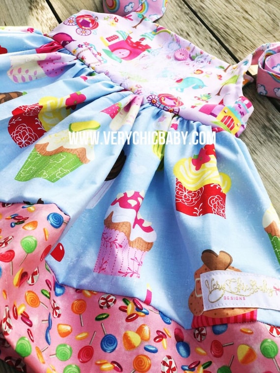 white christmas dresses Toddler Girls Cupcakes Design Cotton Dress 3-4 years – JustBeSpecial