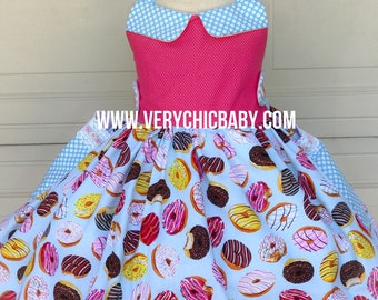 open lace back dress Donut Tutu set- Donut outfit-Donut dress- donut tutu-Rainbow Donut tutu set