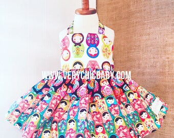Matryoshka Doll Dress, Halter Tunic Length
