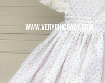 Vintage Eyelet Pinafore Dress, Boho Beach Dress