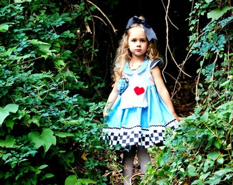 Disfraz de Alicia en el País de las Maravillas, Vestido de Alicia en el País de las Maravillas, Disfraz de Alicia en el País de las Maravillas para Niñas, Vestido de Cumpleaños de Alicia en el País de las Maravillas