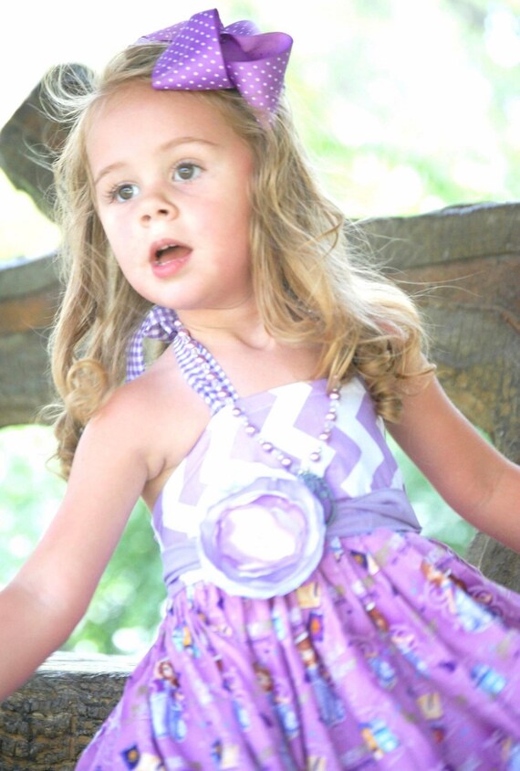 strapless open back dress First Princess Sofia Pastel Purple Satin Cosplay Costume
