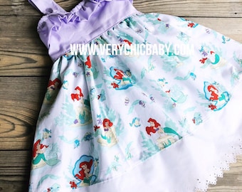 Girls Mermaid Birthday Dress | Lavender Twirl Dress | Under the Sea Party Dress | Boutique Mermaid Outfit | Ariel | Little Mermaid