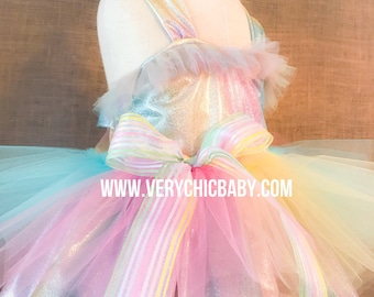Vestido de tutú de unicornio, vestido de unicornio, atuendo de cumpleaños de unicornio, vestido de arcoíris, vestido de cumpleaños de arcoíris, vestido de cumpleaños de unicornio, atuendo de arcoíris