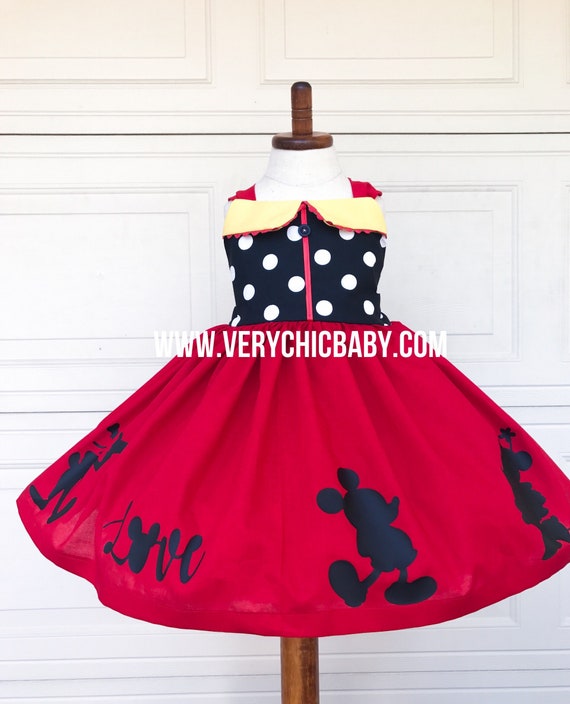 Buy Mickey Mouse Dress for Girls, Girls Mickey Party Dress, Tiered Mickey  Mouse Dress, Minnie Dress Online in India - Etsy