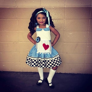 Alice in Wonderland Dress, Alice in Wonderland Costume, Alice in Wonderland Girls Dress, Alice in Wonderland Birthday Outfit, Alice Dress image 4