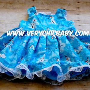 Frozen birthday dress with olaf, Olaf birthday dress, frozen dress, kids frozen party dress