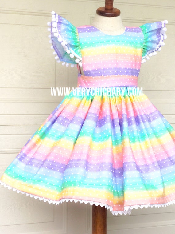 Rainbow Dress Rainbow Birthday Dress Girls Rainbow Dress