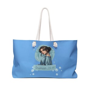 Inspirational Weekender Bag - Jeremiah 29:11, Travel Tote, Beach Bag, Weekend Getaway, Gift for Her, Motivational Carryall