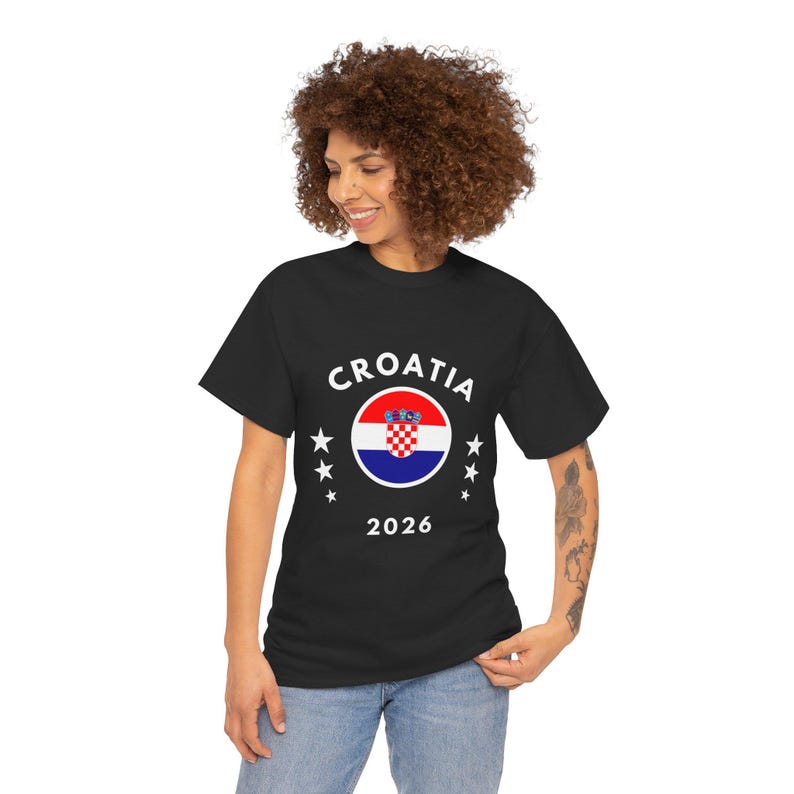 Croatia 2026 Tee | Croatia Flag Football Soccer Shirt image 7