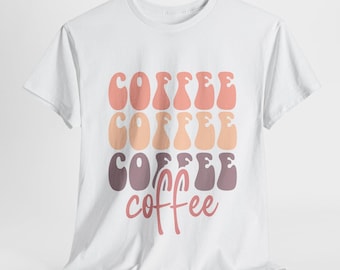 Kaffeefarbenes T-Shirt, 100 % Baumwolle, Unisex, klassische Passform, Retro-Grafik