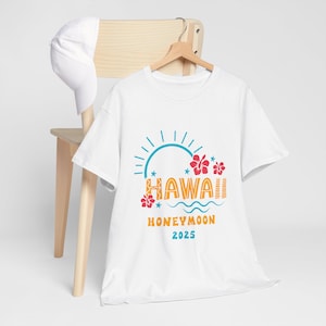 Alohamoon Custom year Tshirt, Honeymoon Tshirt, Hawaii Shirt, Hawaii Honeymoon, Aloha Bride, Bridal Shower Gift, Gift for Bride, Newlywed