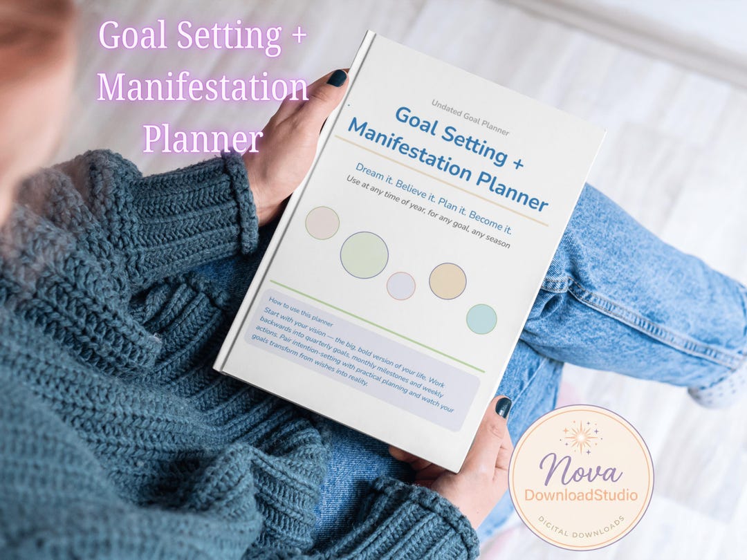 Goal Setting Planner | Manifestation Journal, Vision Board (digital Download) - Etsy