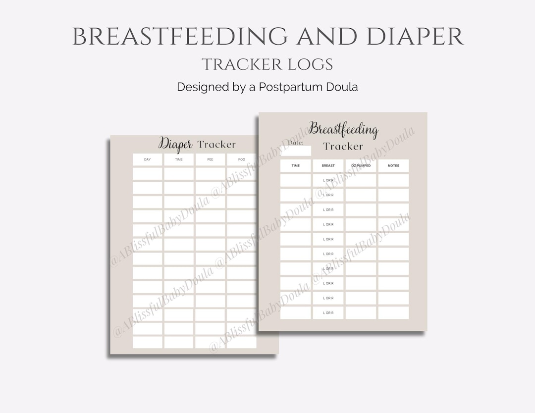 Breastfeeding/pumping and Diaper Tracker Logs, Postpartum, New Mom, New ...