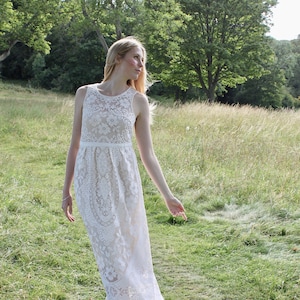 Lace Dress, Bridal dress, boho chic, boho clothes women, wedding dress, lace maxidress, white lace, bohemian dress, long lace dress, bridal