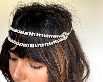 Bridal Headband , Bridal Headpiece , Bridal Headdress , Bridal Headchain , Boho Headpiece , Boho Bride , Vintage Headpiece , Boho Festival