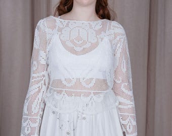 Lace Bridal Top, Sustainable Lace Top, Vintage Lace Top
