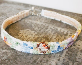 Handmade Vintage Fabric Choker – Unique Bohemian Neck Accessory