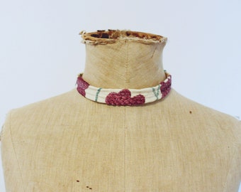 Floral boho choker, vintage choker necklace
