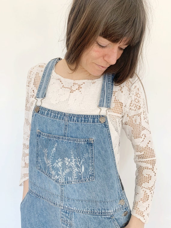 Floral Dungarees Denim Dungarees 