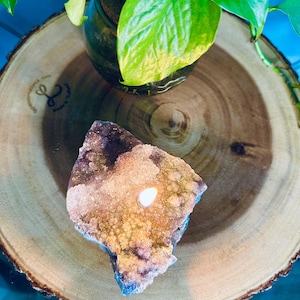 Amethyst | Quartz | Jasper | Hematite - Flower Tea Light Oil Lamp- Unique Home Decor, Natural Raw Crystal Chunk- Meditation, healing crystal
