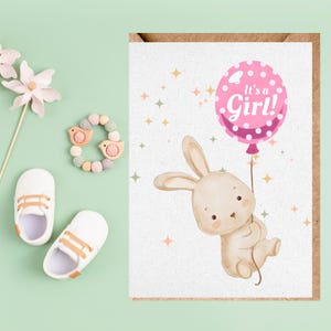 Es ist ein Mädchen! DIGITAL Schwangerschaftsankündigung, Babyparty, Baby Mädchen, Karte, Karte, gedruckte Karten, Schwangerschaftskarte