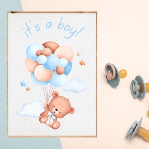 Es wird ein Junge! DIGITALE Karte für Schwangerschaft, Geburt, Babyparty, Geburt, Karte, gedruckte Karten, Schwangerschaftskarte