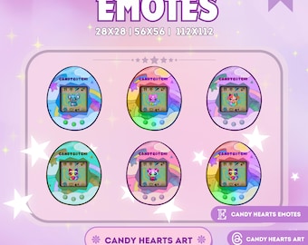 Chibi Emotes for Streamers | Kawaii Virtual Pet Emotes | Tamagotchi Inspired Design | Twitch & Discord Compatible