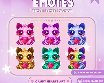 Chibi Emotes für Streamer | Kawaii Waschbär Sticker | Inspiriertes Design | Twitch & Discord Kompatibel