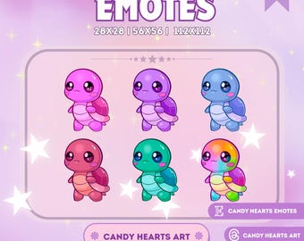 Chibi Emotes for Streamers | Kawaii Turtle Emotes | Inspired Design | Twitch & Discord Compatible