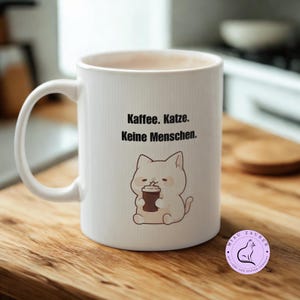 Minimalist mug for cat lovers with saying | Coffee Cat No People Gift Idea Cute Cat | Gift | Kawaii Cat Mug