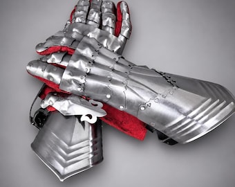 Handcrafted Steel Gauntlets – Medieval Knight Armor Gloves, Gothic LARP Cosplay