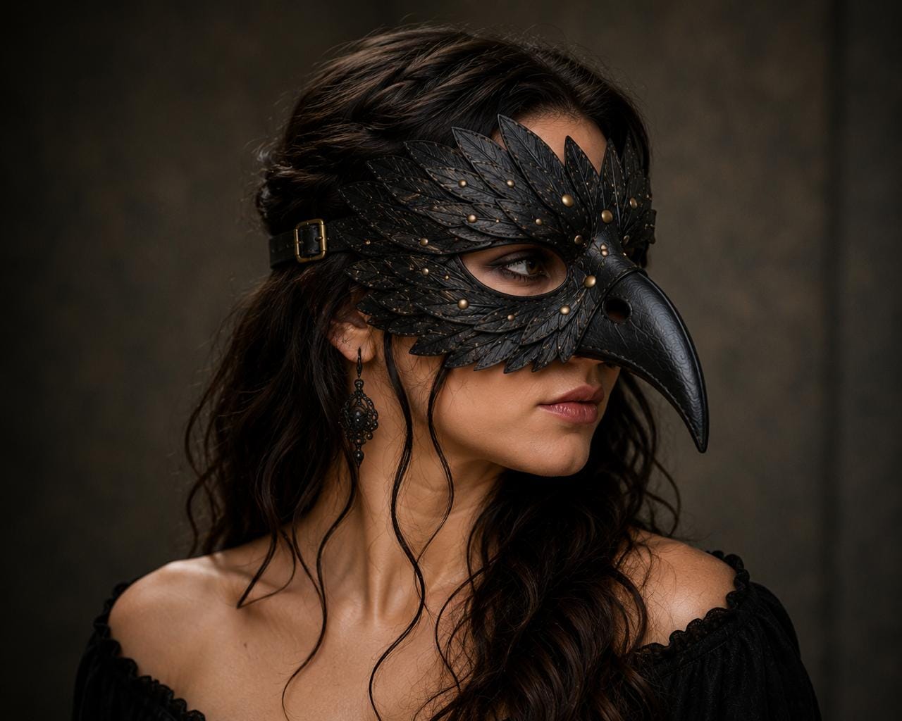 Handmade Leather Plague Doctor Mask, Raven Bird Gothic Cosplay Costume