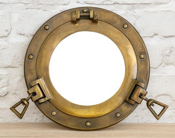 真鍮製 船舶用舷窓 ポートホール ミラー 美術品・アンティーク・コレクション 真鍮製 船舶用舷窓 ポートホール