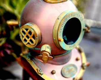 Scuba Diving Helmet Morse - KARL HEINKE MUNICH - 1992 Anchor Engineering - 18&#39;&#39; full size helmet for Divers ,Navy Officer and Decorative.