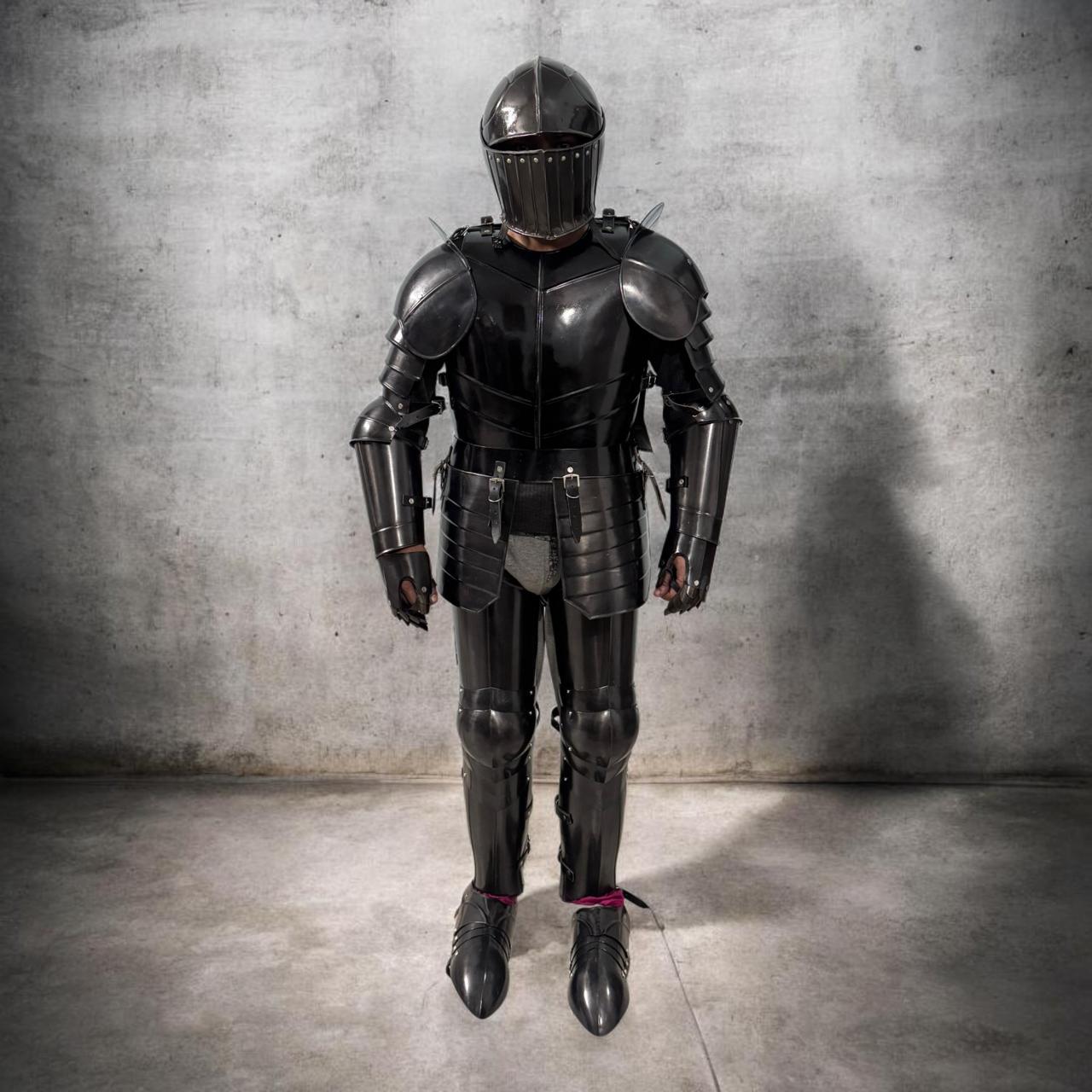 Black Knight Full Armor Suit With Cape – Gothic Steel Plate Costume for ...