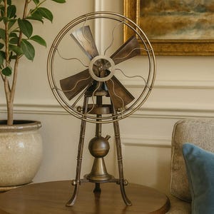 Kerosene Steam Engine Floor Fan: Steampunk Vintage Replica
