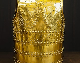 Gold Muskel Kürass Rüstung: Gladiator, Römisch, Kostüm Grieche