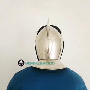 Medieval Knight Crusader Helmet: 20 Gauge Steel, LARP Costume Armor image 7