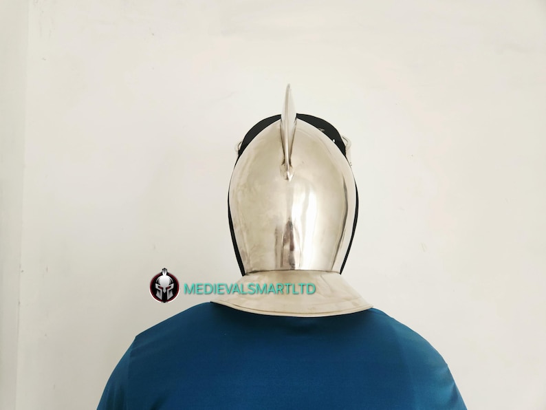 Medieval Knight Crusader Helmet: 20 Gauge Steel, LARP Costume Armor image 7