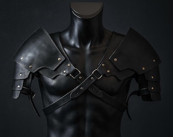 Handmade Leather Shoulder Pauldron: Medieval Armor, LARP Cosplay