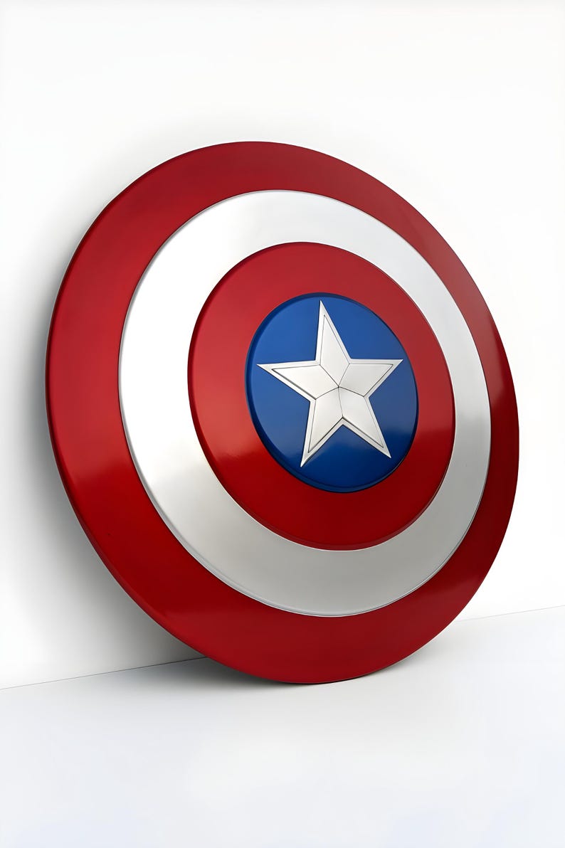 Metal Captain America Shield: Avenger Movie Prop Replica - Cosplay or Decor image 2